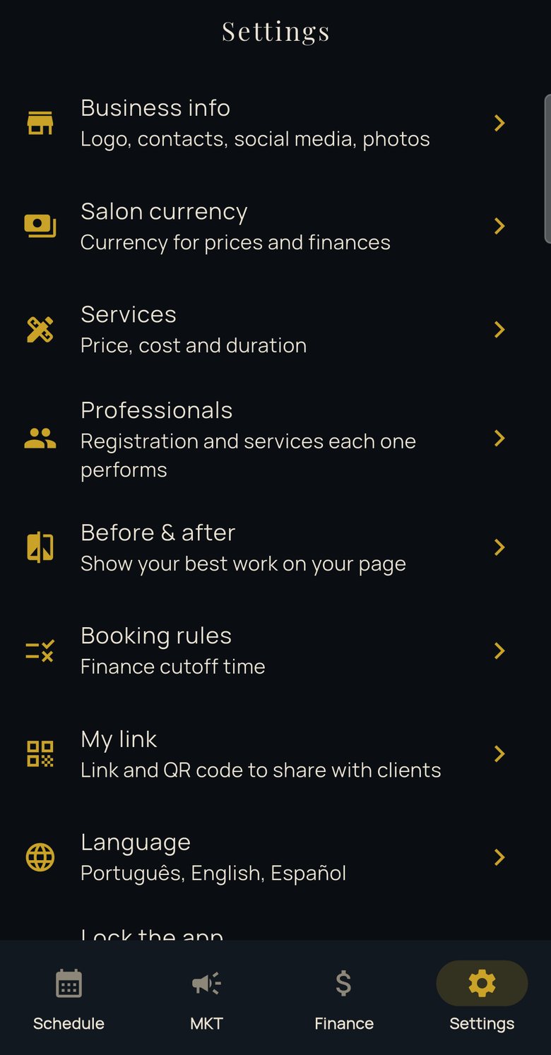 Everything about your Salon/Studio in one place