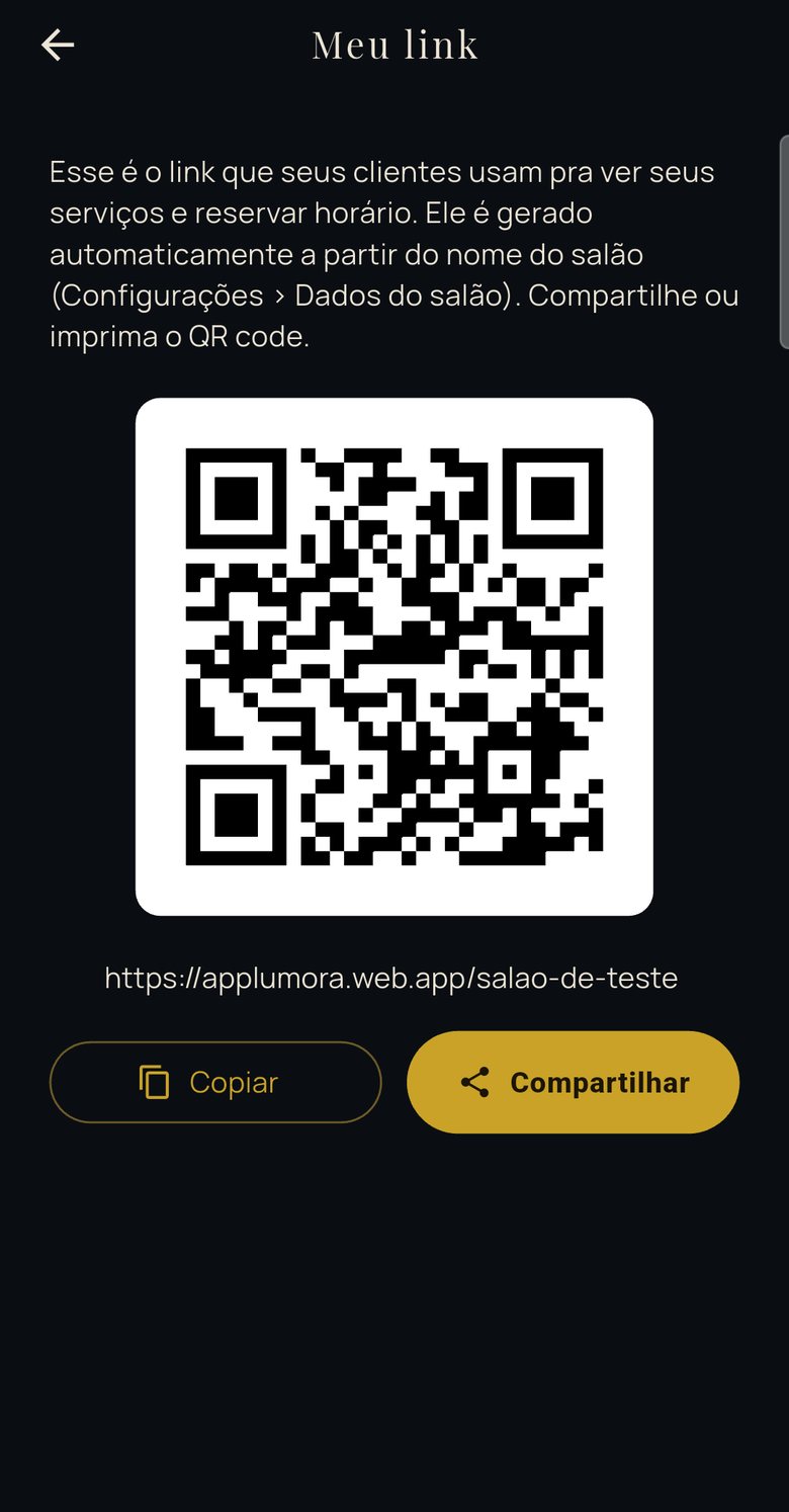 Um link e um QR code para divulgar